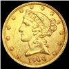 Image 1 : 1900 $5 Gold Half Eagle LIGHTLY CIRCULATED
