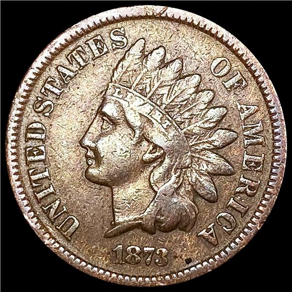 1873 Open 3 Indian Head Cent LIGHTLY CIRCULATED