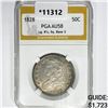 1828 Capped Bust Half Dollar PGA AU58 Lg. 8's, Sq.