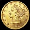 Image 1 : 1852 $5 Gold Half Eagle CLOSELY UNCIRCULATED