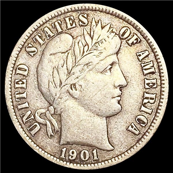 1901-S Barber Dime LIGHTLY CIRCULATED