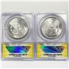 Image 2 : 1882-O, 1881-S Set (2) Morgan Dollars ANACS MS63