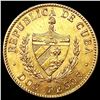 Image 2 : 1915 Cuba .0967oz Gold 2 Peso UNCIRCULATED