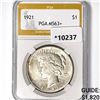 Image 1 : 1921 Silver Peace Dollar PGA MS63+