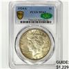 Image 1 : 1924-S CAC Silver Peace Dollar PCGS MS62