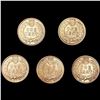 Image 2 : (5) Indian Head Cents (1903, 1906, (3) 1907) UNCI