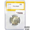Image 1 : 1935 Washington Silver Quarter PGA MS65