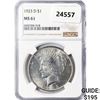 Image 1 : 1923-D Silver Peace Dollar NGC MS61