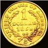 Image 2 : 1851-D Rare Gold Dollar CHOICE AU