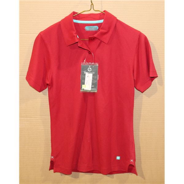 NEW WOMEN'S ON TOUR ALDER WEBTECH RED POLO, XS