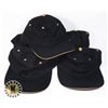 Image 1 : 5 NEW BLACK WITH BROWN TRIM ADJUSTABLE SIZE HATS