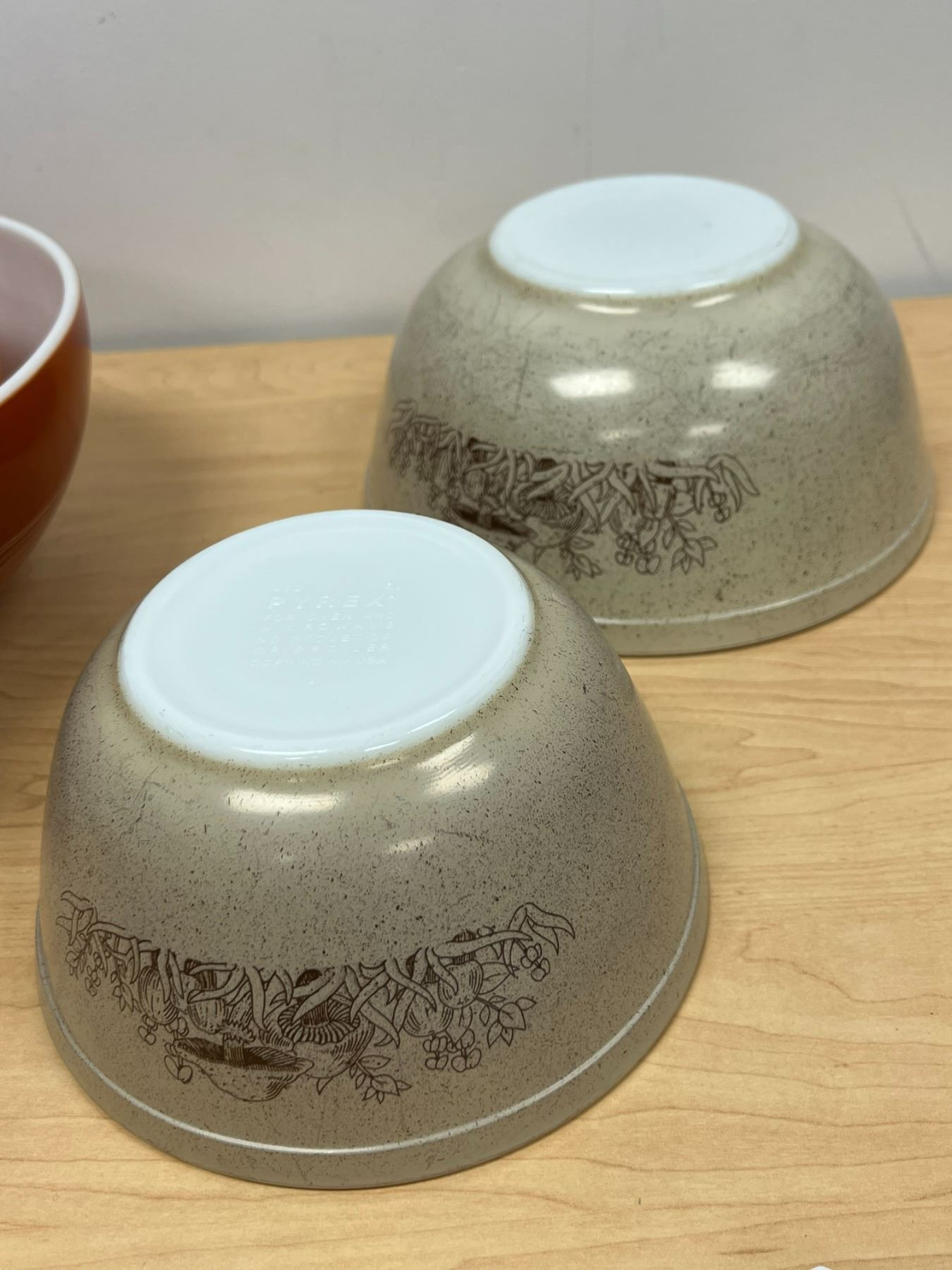 6 Vintage Pyrex Mixing Bowls Wheat & Mushroom Pattern Mixed Lot good ...