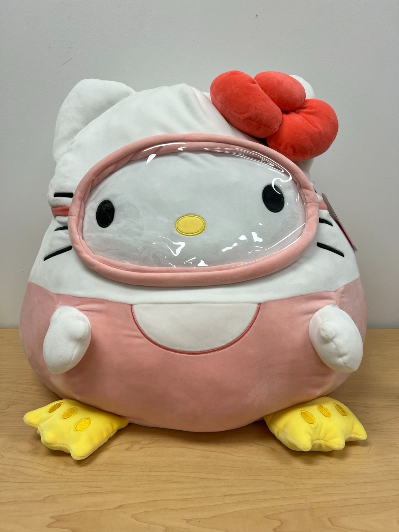 Large Scuba Gear Hello Kitty Squishmallow Stuffy (about 20" wide 21" tall)