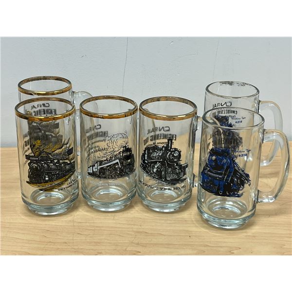 Transcona CN Rail CNR Canadian National Railways Train Beer Glasses x6