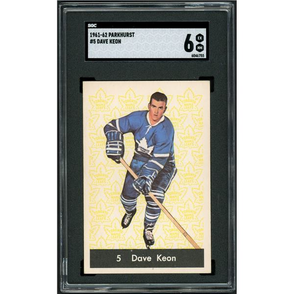 1961-62 Parkhurst #5 Dave Keon RC (SGC 6)