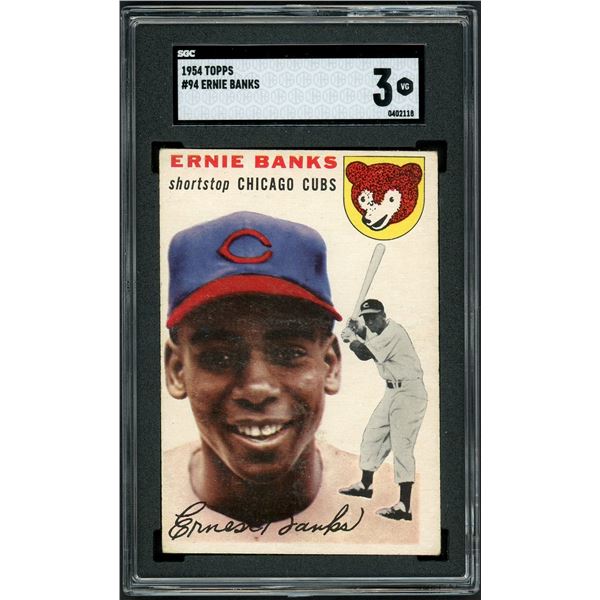1954 Topps #94 Ernie Banks RC (SGC 3)