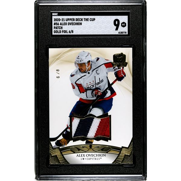 2020-21 Upper Deck The Cup #56 Alex Ovechkin Gold Foil Patch (SGC 9)