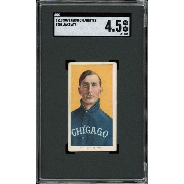 1909-11 T206 #14 Jake Atz (SGC 4.5)
