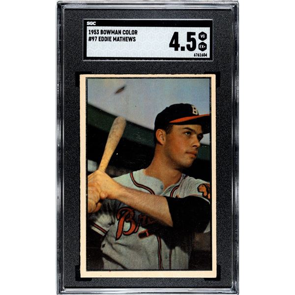 1953 Bowman Color #97 Ed Mathews (SGC 4.5)