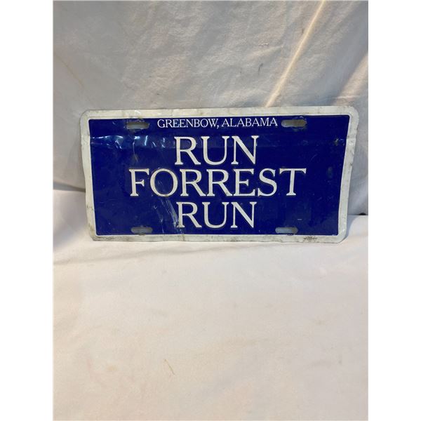 Run Forrest run plate