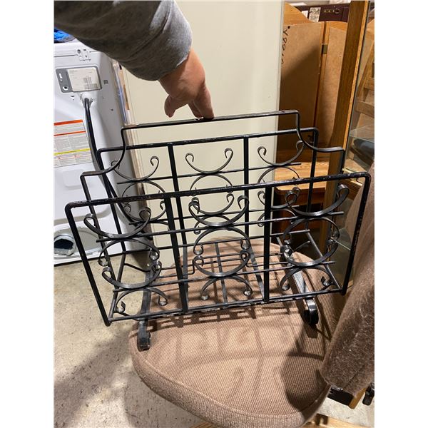 Vintage metal magazine stand