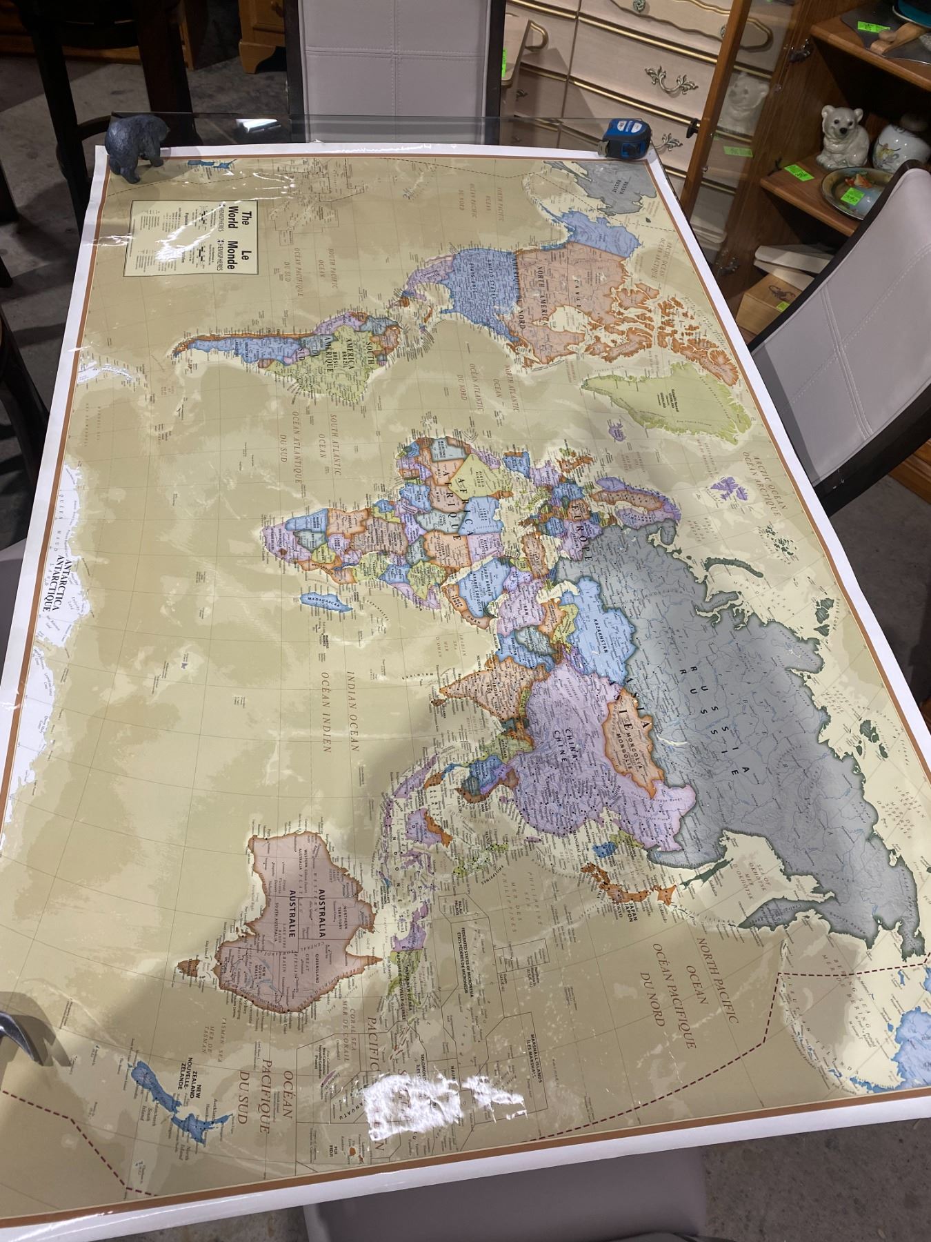 Large laminated world map - 48649648 1