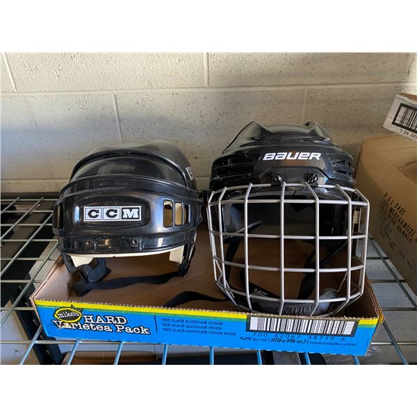 Bauer and CCM helmets