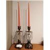 Image 1 : 2 x Metal and Crystal Candle Holders