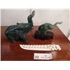 Image 2 : Stone and Jade-Look Elephant Carvings and Carved Elephant Letter Opener (Possibly Ivory)