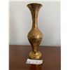 Image 1 : Brass Floral-Etched Vase - Made in India