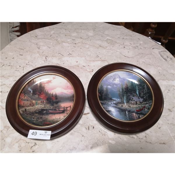 2 x Thomas Kinkade Decorative Plates from the "Wish You Were Here" Collection