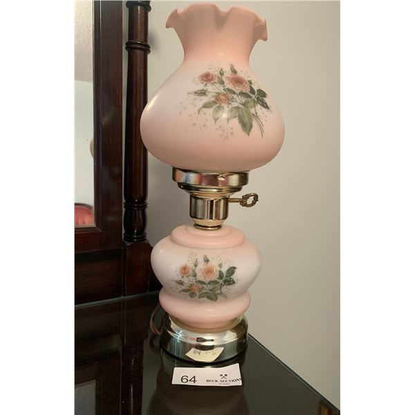 Vintage Pink Glass Lamp