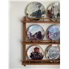 Image 2 : Collection of Nine Railway-Themed Decorative Plates (Display Shelving Included)
