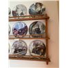 Image 4 : Collection of Nine Railway-Themed Decorative Plates (Display Shelving Included)
