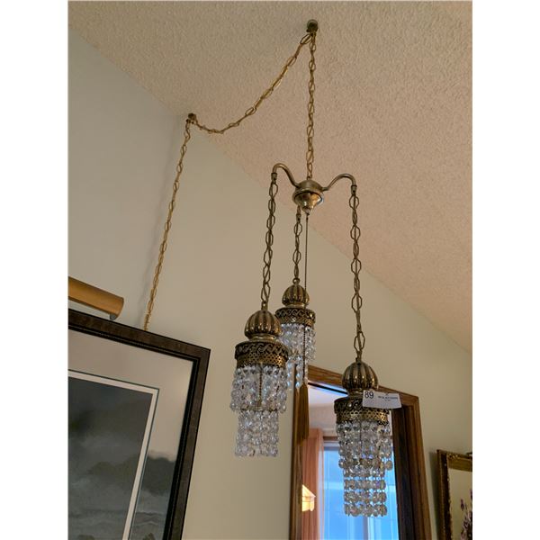 Unique Crystal Swag Lamp Trio