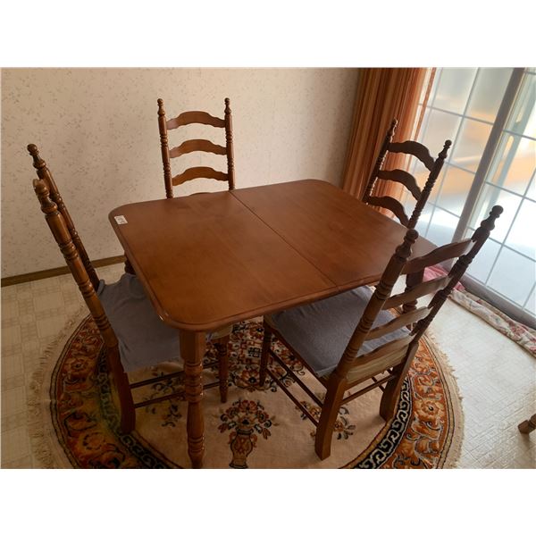 Wooden Dining Table w/ Four Chairs - Made By Huppe