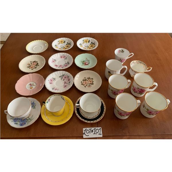 Assortment of China Teacups & Saucers (See Description)