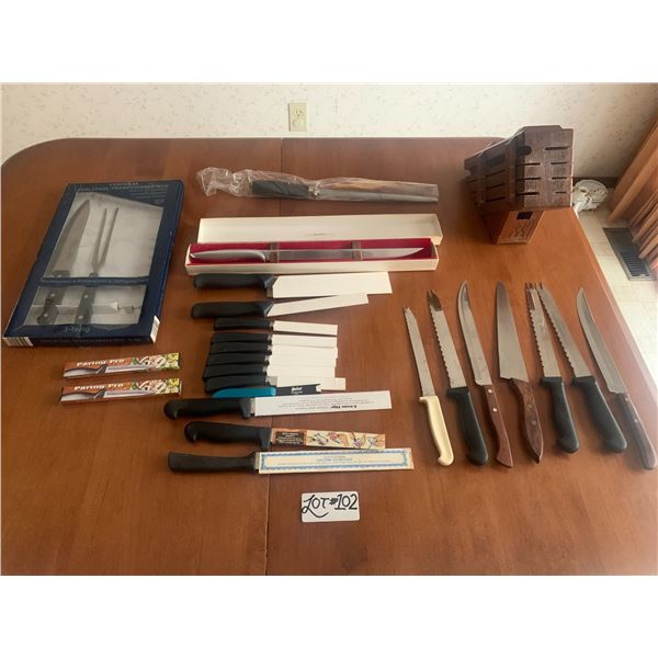 Henckels Knife Block & Large Collection of Knives