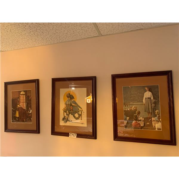 3 x Framed Norman Rockwell Prints