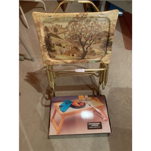 3 x Vintage TV Tables and a Winsome Wood Bed Tray