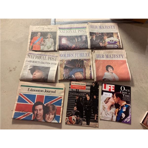 Assortment of Royal Family-Related Magazines and Newspapers