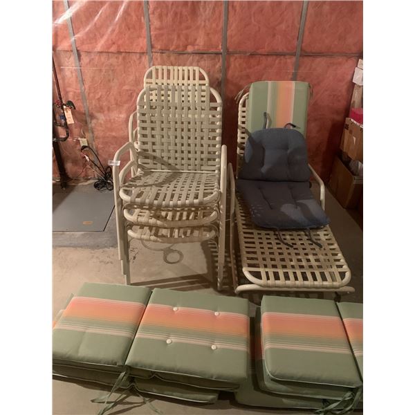 6 x Craig Adams Patio Chairs and a Craig Adams Patio Lounger w