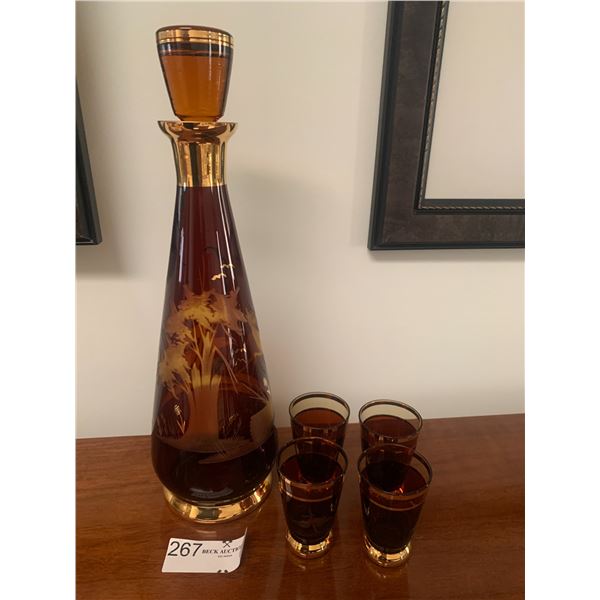 Ornate Glass Decanter Set
