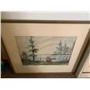 Image 5 : Framed Print of Lake Louise (Artist Illegible) and Framed Watercolor by N. Armstrong