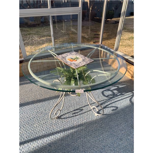 Beautiful Round Glass-Top Table