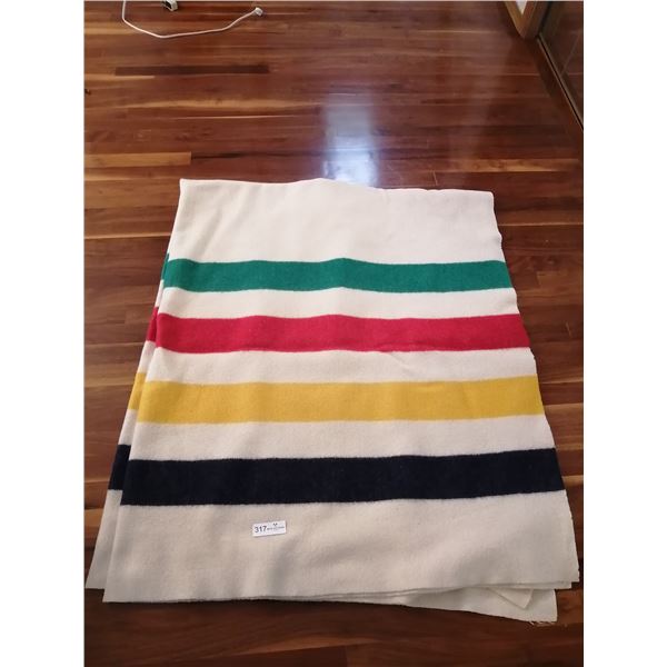 Vintage Hudson's Bay 100% Wool Blanket