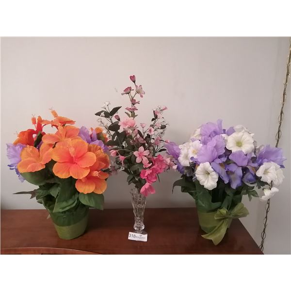 3 x Artificial Flowers