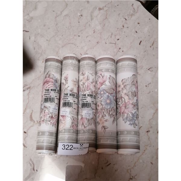 5 x 5-Yard Rolls of Eaton's Wallpaper - 3 Rolls are Unopened