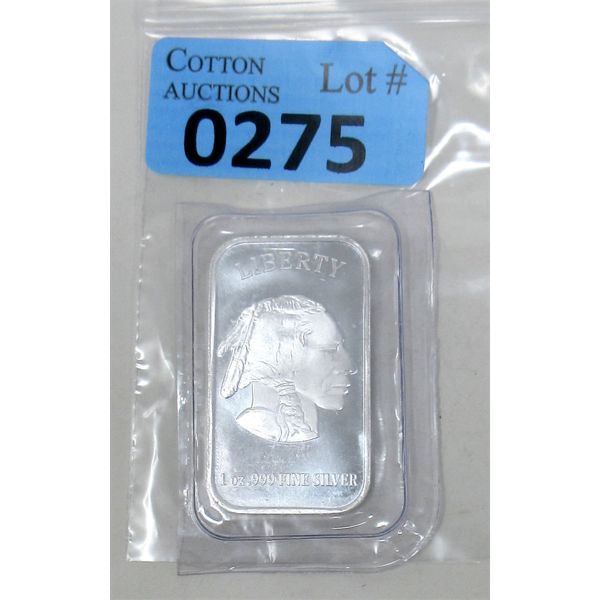 1 Oz .999 Silver USA Buffalo 2-Sided Bar