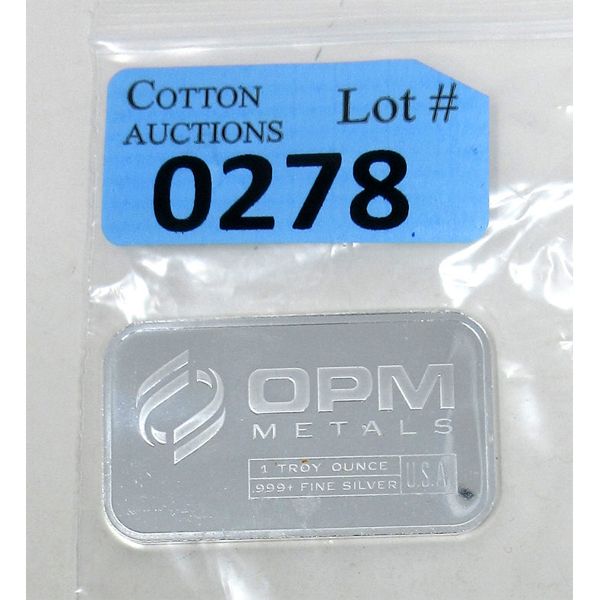 1 Oz .999+ OPM Metals Bar